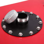 19 Gallon 72L Slim Race Fuel Cell Gas Tank w/ Level Sender Top-Feed Aluminum Red