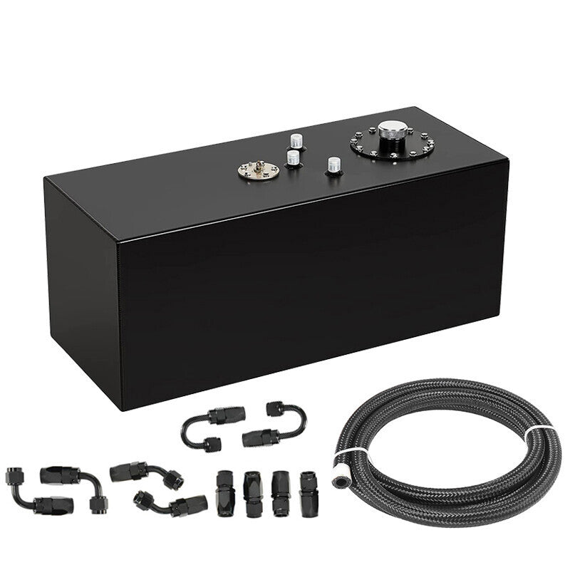 19 Gallon 72L Top Feed Fuel Cell Tank with Cap & Lever Sender 12“ Fuel Line Kits