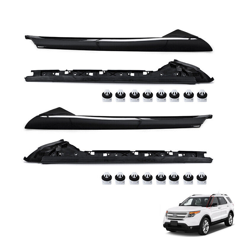 Pair Inner & Outer Windshield A Pillar Molding Trim For Ford Explorer 2011-2019