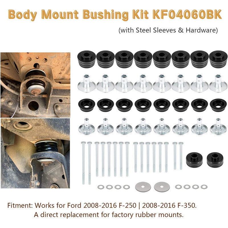 KF04060BK Body Cab Mount Bushing Kit for Ford F250 F350 Super Duty 2008-16 2/4WD