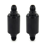 Universal -6AN Inline Fuel Filter High Flow 100 Micron Cleanable AN6 6AN Pair x2