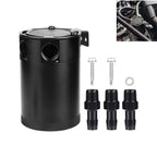 Universal 3-Port Oil Catch Can Reservoir Tank Black, 2 Inlet 1 Outlet