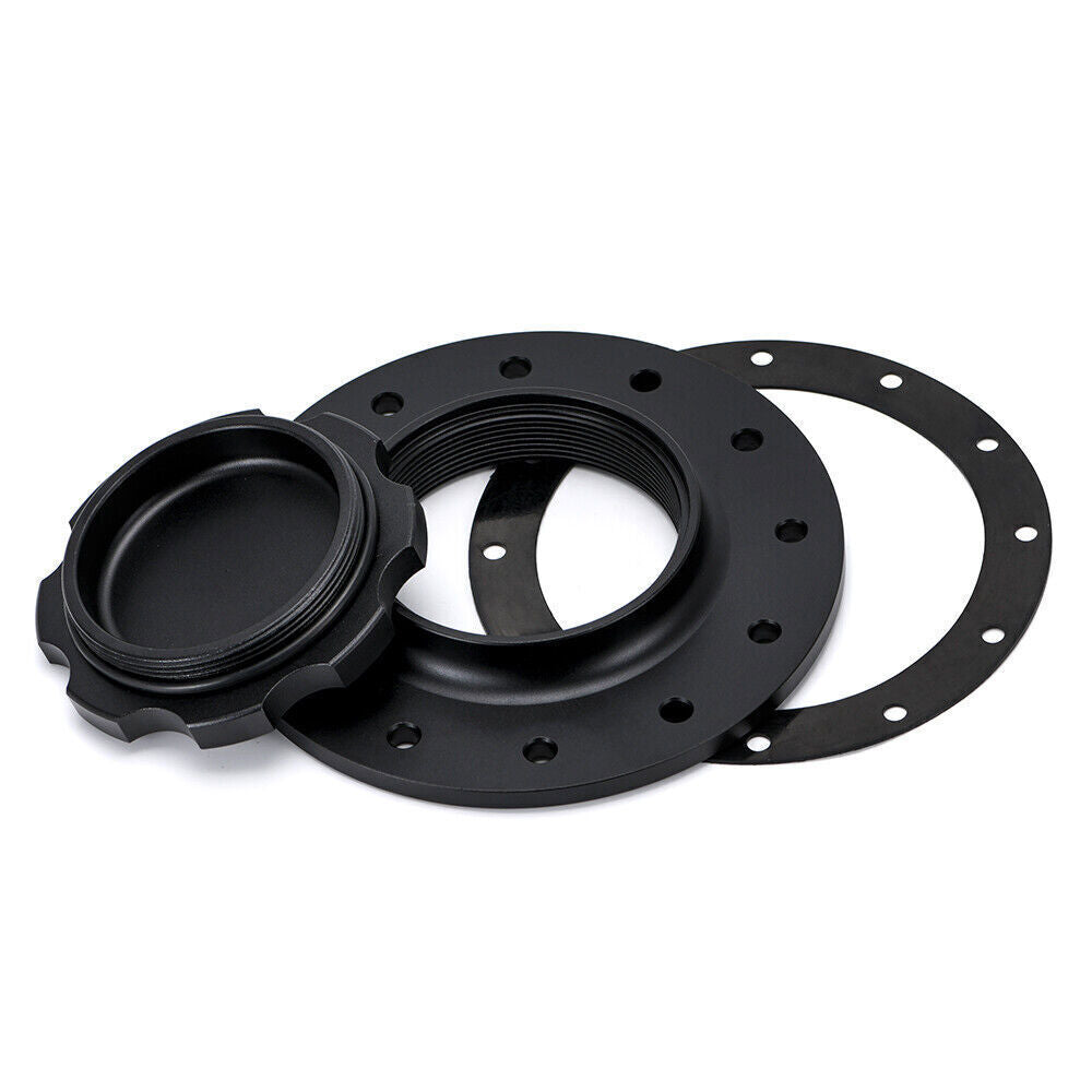 160mm Billet Aluminum Easy Fill Fuel Cell Gas Cap with 12 Hole Cell Bung Replace