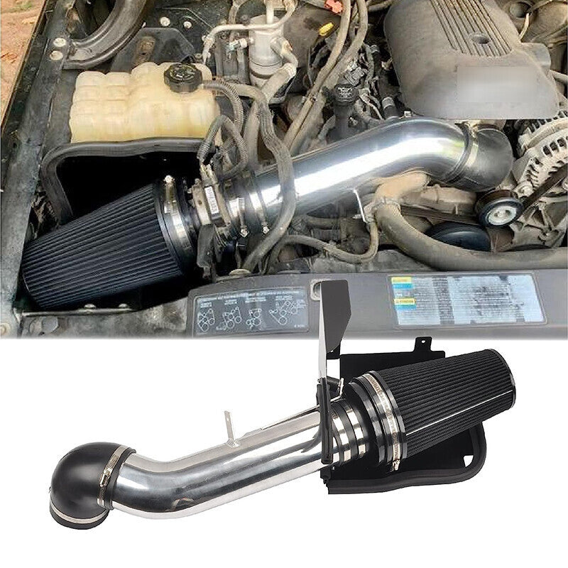 4" Cold Air Intake Kit + Heat Shield For 99-06 GMC/Chevy V8 4.8L Silverado 1500