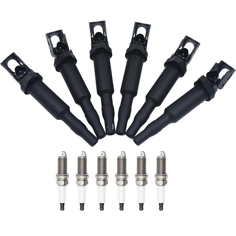 6 Ignition Coil and Spark Plugs Pack for BMW 128i 325i 328i UF592 0221504470