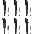 6 Ignition Coil and Spark Plugs Pack for BMW 128i 325i 328i UF592 0221504470