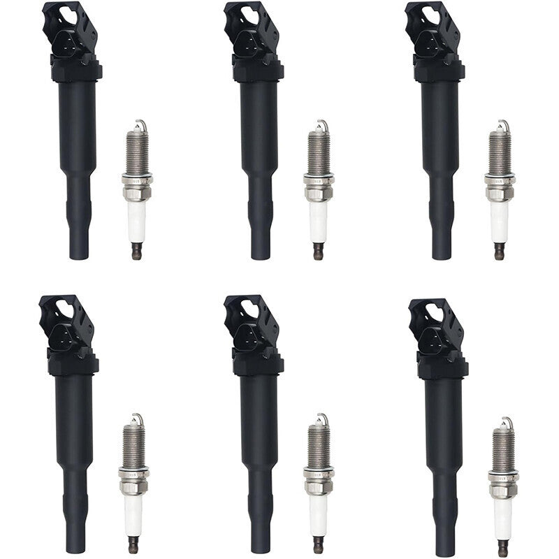 6 Ignition Coil and Spark Plugs Pack for BMW 128i 325i 328i UF592 0221504470