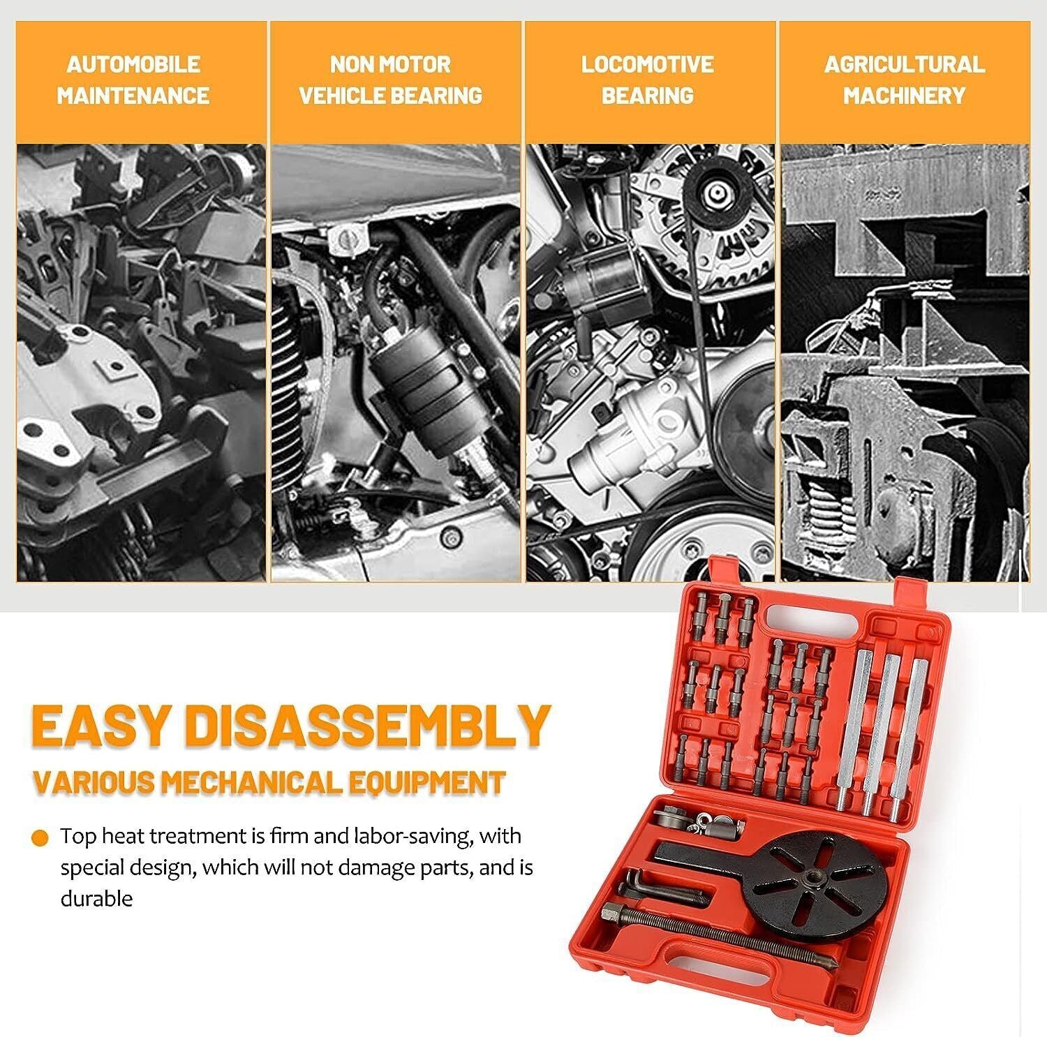 21 in1 Bearing Disassembly Puller Inner Hole Removal Tool Three-jaw Puller Set