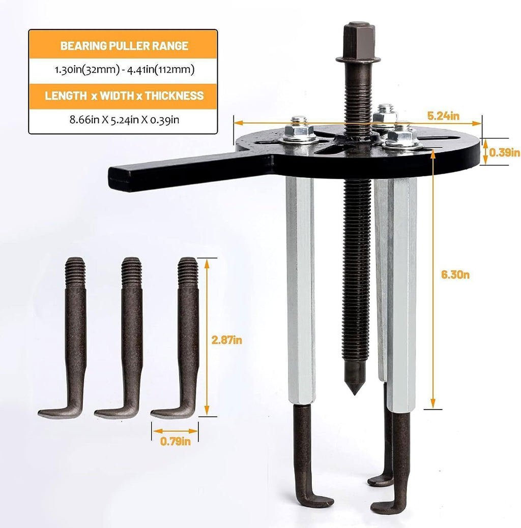 21 in1 Bearing Disassembly Puller Inner Hole Removal Tool Three-jaw Puller Set