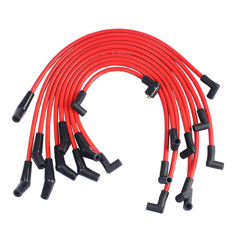 Red 10.5mm Spark Plug Wire Set for 1969-1995 Ford Mustang F-150 V8 5.0L 5.8L New