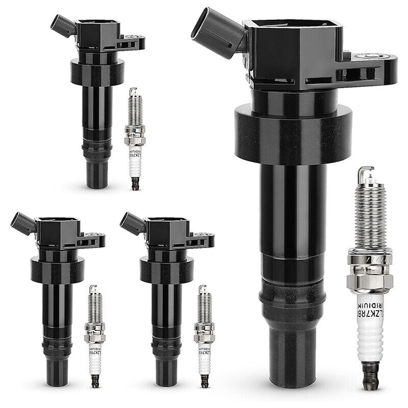4x Ignition Coils + 4x Iridium Spark Plugs For 12-19 Kia Rio soul 1.6L UF652