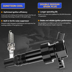 4x Ignition Coils + 4x Iridium Spark Plugs For 12-19 Kia Rio soul 1.6L UF652