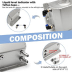 Car 1L Aluminum Radiator Coolant Overflow Bottle Water Reservoir Tank + Cap