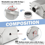 Car 1L Aluminum Radiator Coolant Overflow Bottle Water Reservoir Tank + Cap