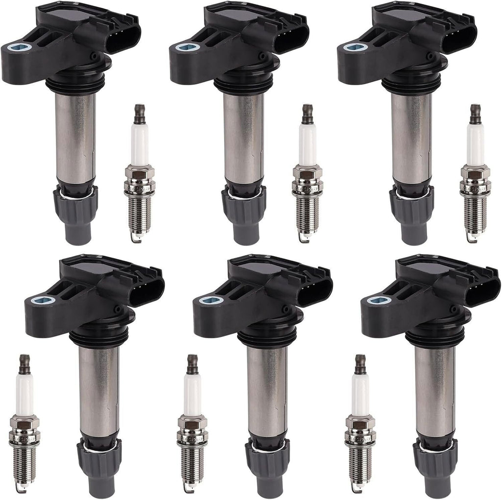 6x Ignition Coil & Iridium Spark Plug Packs For Cadillac GMC Chevy Buick UF569