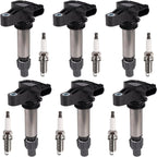 6x Ignition Coil & Iridium Spark Plug Packs For Cadillac GMC Chevy Buick UF569