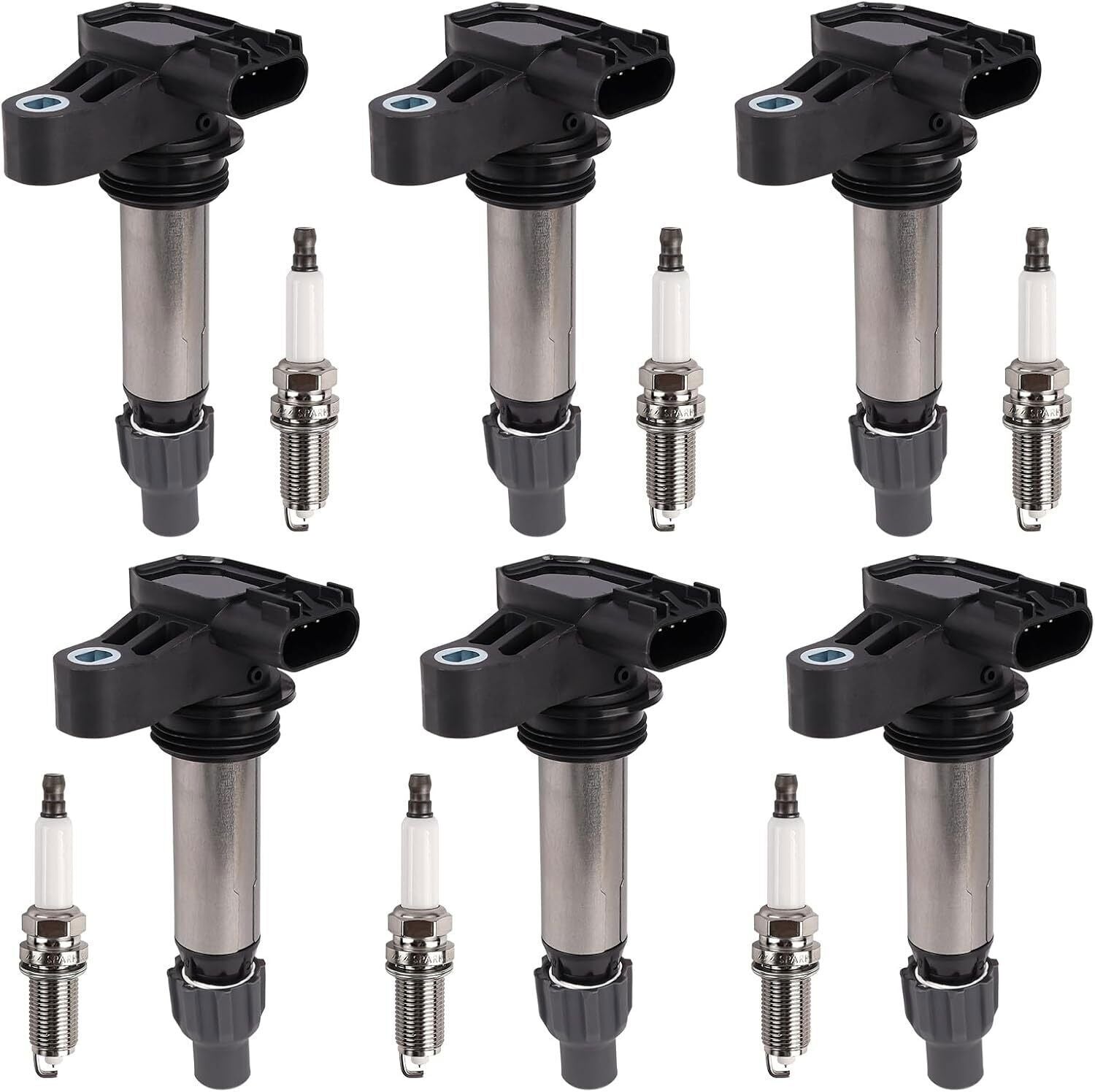 6x Ignition Coil & Iridium Spark Plug Packs For Cadillac GMC Chevy Buick UF569
