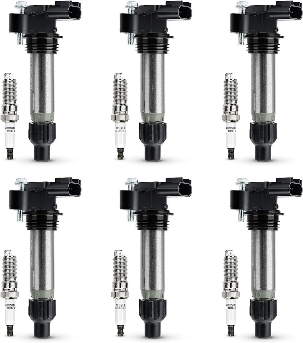 6x Ignition Coil & Iridium Spark Plug Packs For Cadillac GMC Chevy Buick UF569