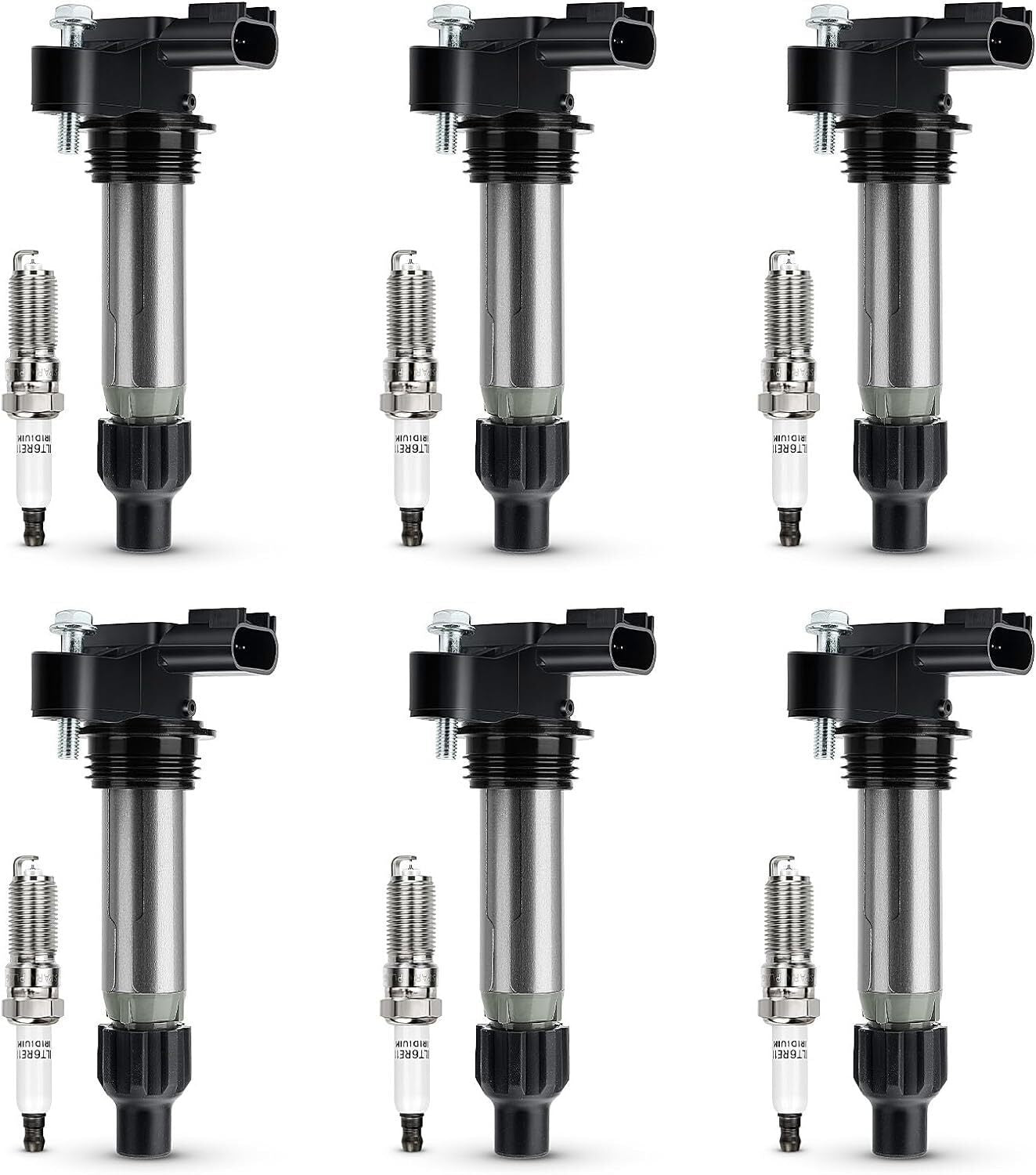 6x Ignition Coil & Iridium Spark Plug Packs For Cadillac GMC Chevy Buick UF569