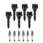 6 Ignition Coil & Spark Plug For Mercedes-Benz GLK350 E350 C300 C350 ML350 Black