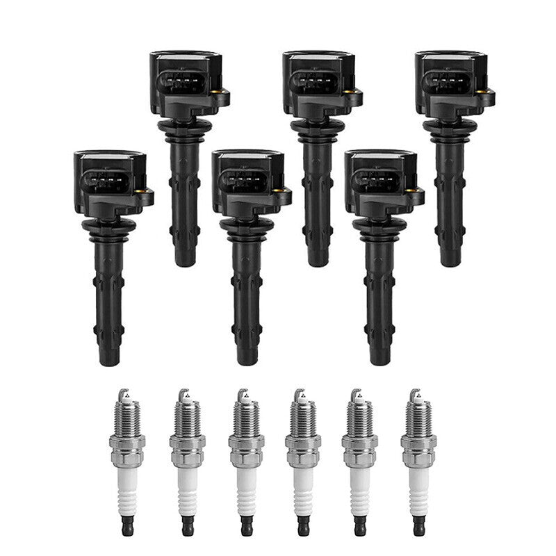 6 Ignition Coil & Spark Plug For Mercedes-Benz GLK350 E350 C300 C350 ML350 Black