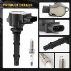 6 Ignition Coil & Spark Plug For Mercedes-Benz GLK350 E350 C300 C350 ML350 Black