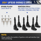 6 Ignition Coil & Spark Plug For Mercedes-Benz GLK350 E350 C300 C350 ML350 Black