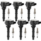 6 Ignition Coil & Spark Plug For Mercedes-Benz GLK350 E350 C300 C350 ML350 Black