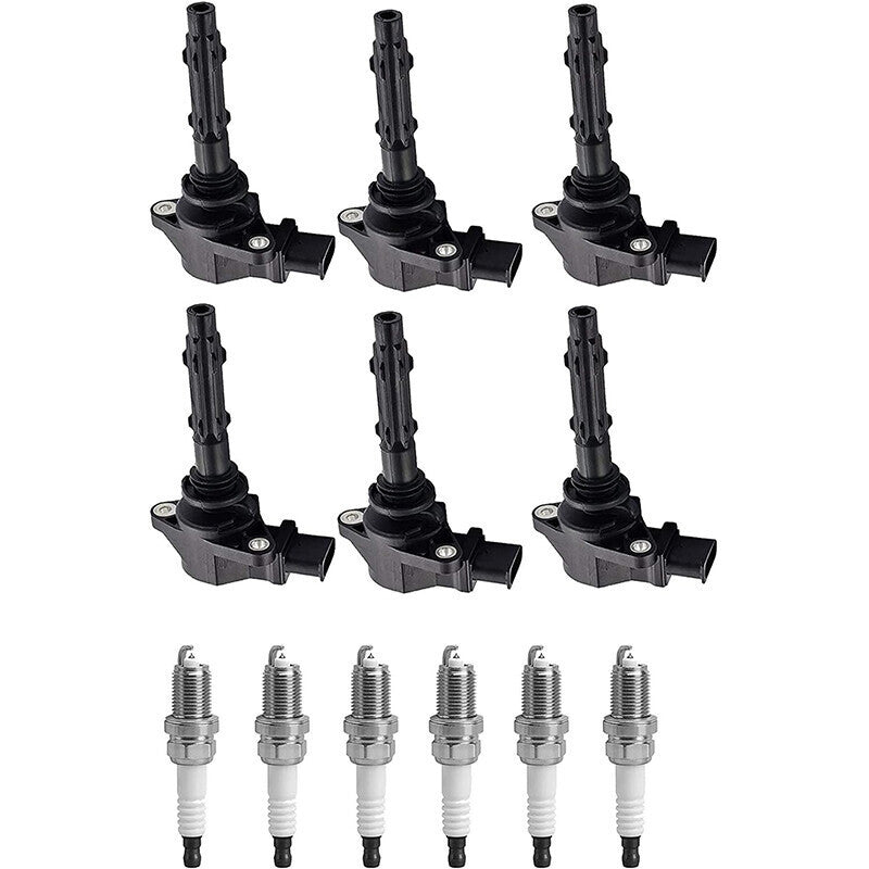 6 Ignition Coil & Spark Plug For Mercedes-Benz GLK350 E350 C300 C350 ML350 Black