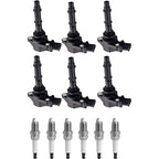 6 Ignition Coil & Spark Plug For Mercedes-Benz GLK350 E350 C300 C350 ML350 Black
