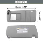 Pair Sun Visor Left & Right Side Without Sunroof Gray For Toyota Camry 2007-2011