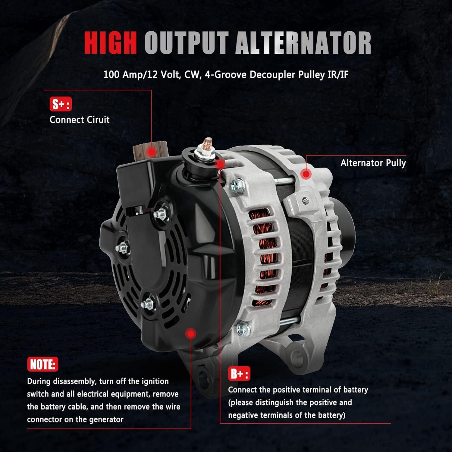 Alternator for Toyota Carmy LE SE 2.5L 12V 27060-0V060-84 27060-0V060 2010-2011