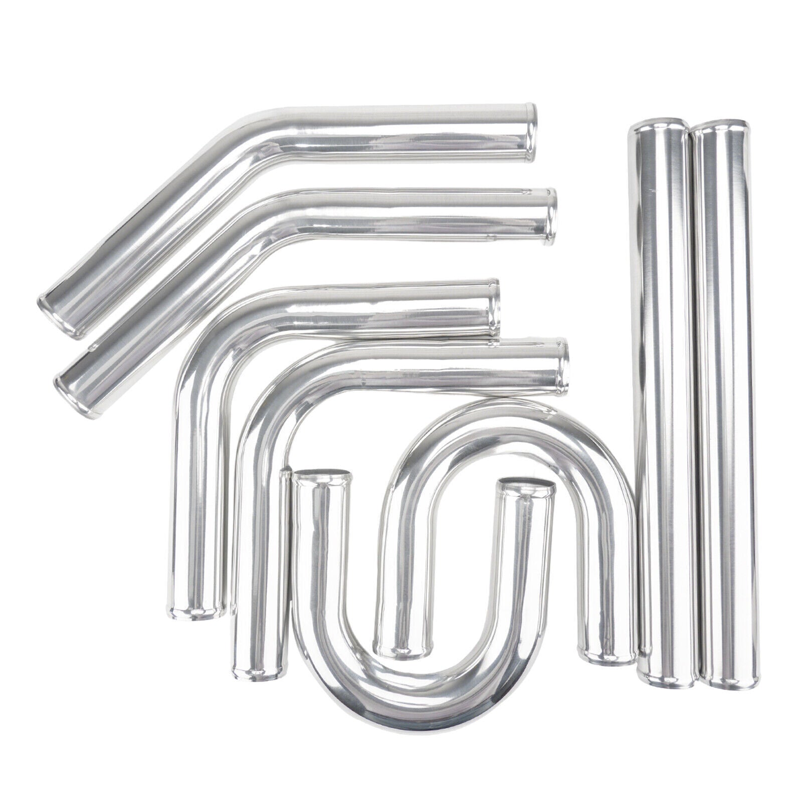 2.5" Universal Aluminum Turbo Intercooler Elbow Pipe Kit + Silicone Hose + Clamp