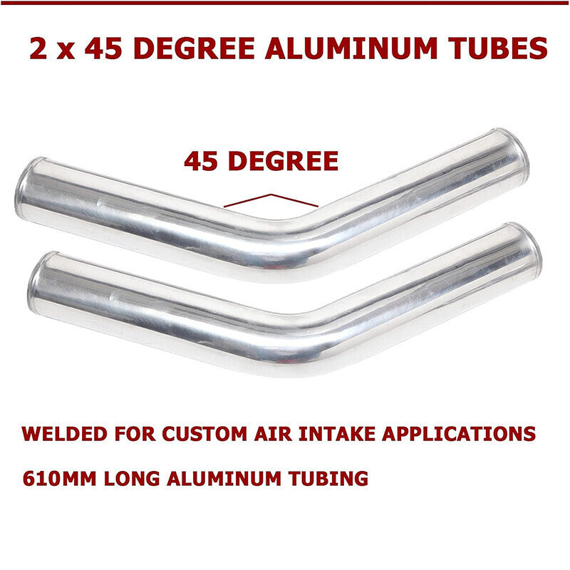 2.5" Universal Aluminum Turbo Intercooler Elbow Pipe Kit + Silicone Hose + Clamp