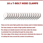 2.5" Universal Aluminum Turbo Intercooler Elbow Pipe Kit + Silicone Hose + Clamp