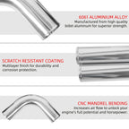 2.5" Universal Aluminum Turbo Intercooler Elbow Pipe Kit + Silicone Hose + Clamp