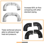 2.5" Universal Aluminum Turbo Intercooler Elbow Pipe Kit + Silicone Hose + Clamp