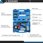 21PCS Brake Bleeder Kit Hand Held Vacuum Pressure Pump Tester with Adapters Case