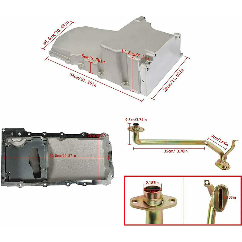 302-1 LS Swap Retrofit Aluminum Oil Pan Kit For 1955-1987 GM Muscle Classic LS1