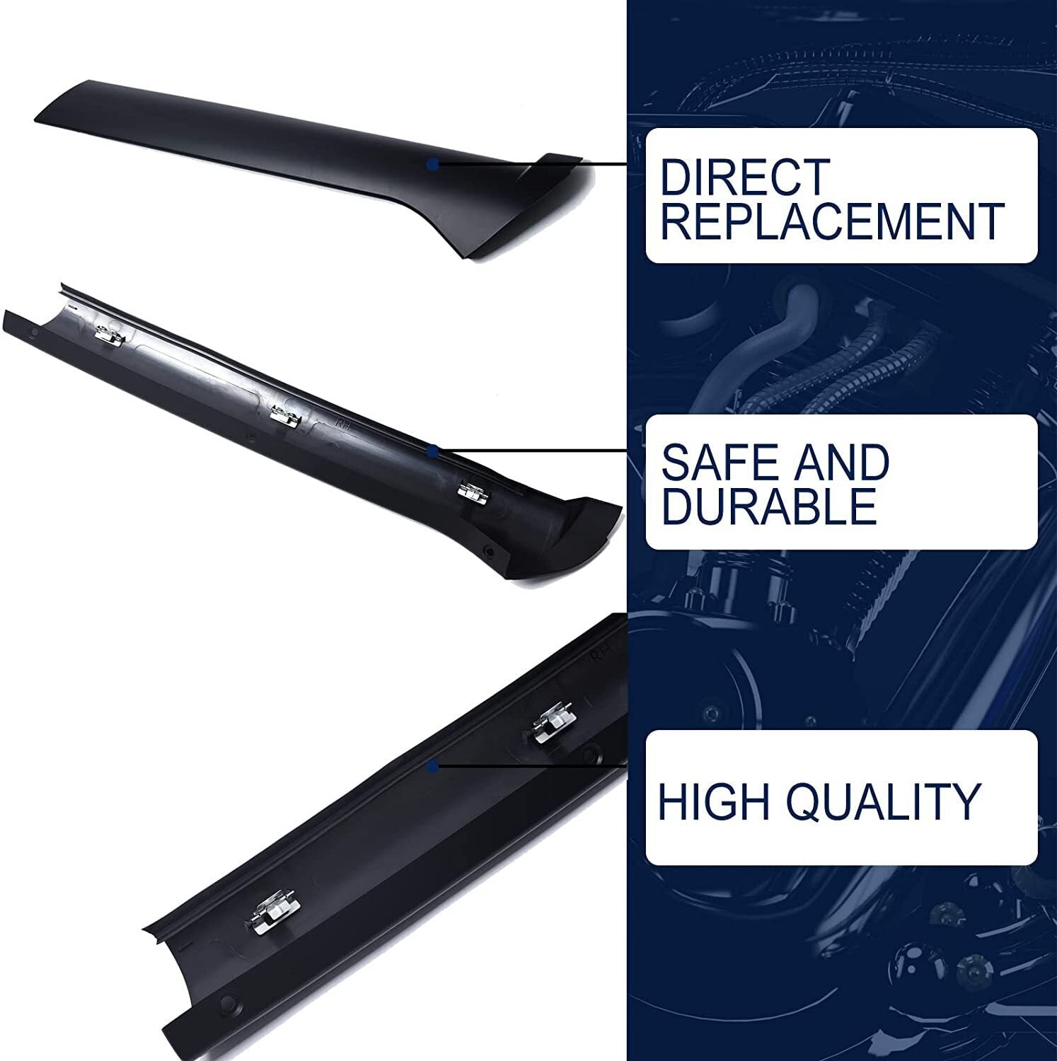FOR LAND ROVER DISCOVERY 2 1999-2004 2003 PAIR WINDSCREEN PILLAR MOLDINGS TRIM