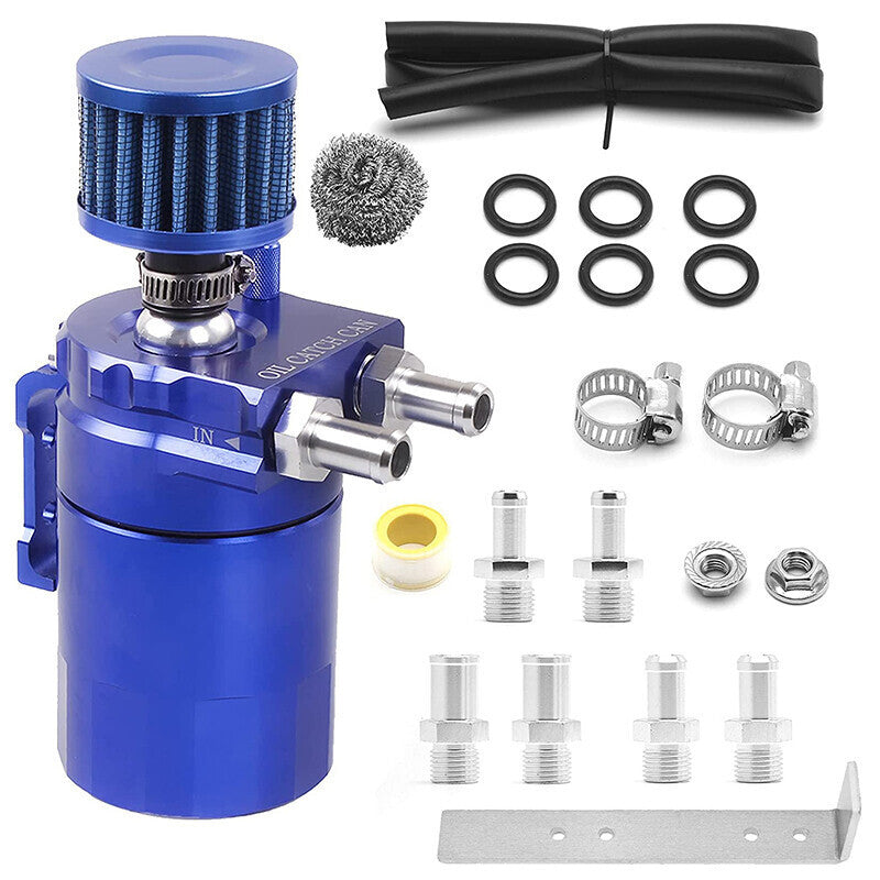 Oil Catch Can Kit Reservoir Baffled Tank with Breather Filter Universal Engine P