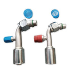 AC Fitting Set #8 and #10 Female Oring Beadlock 90 Degree & R134a pressure valve