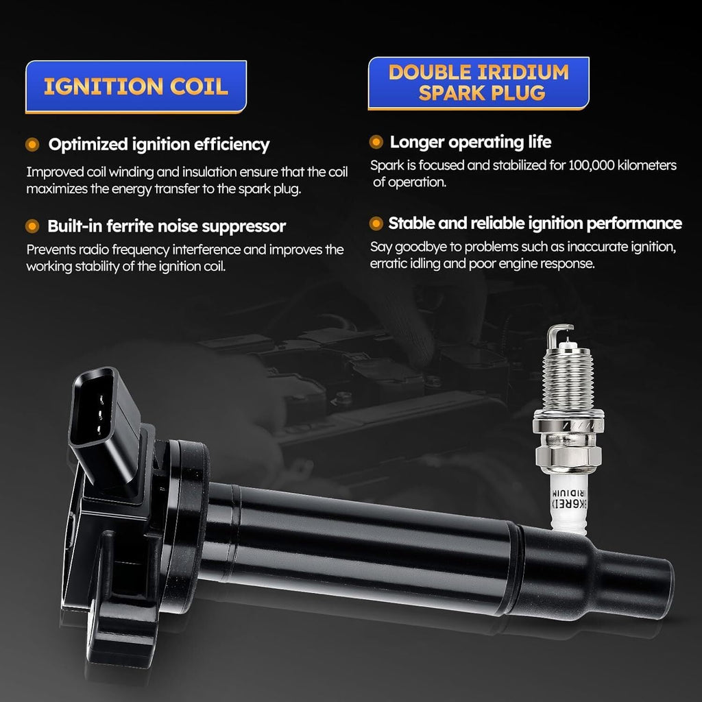8X Ignition Coil+Iridium Spark Plug Pack for Toyota Tundra Sequoia 4.7L V8 UF230
