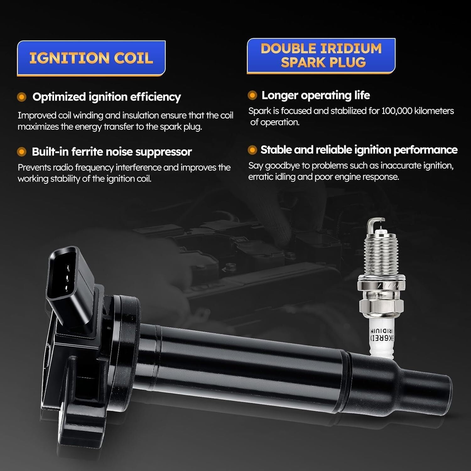 8X Ignition Coil+Iridium Spark Plug Pack for Toyota Tundra Sequoia 4.7L V8 UF230