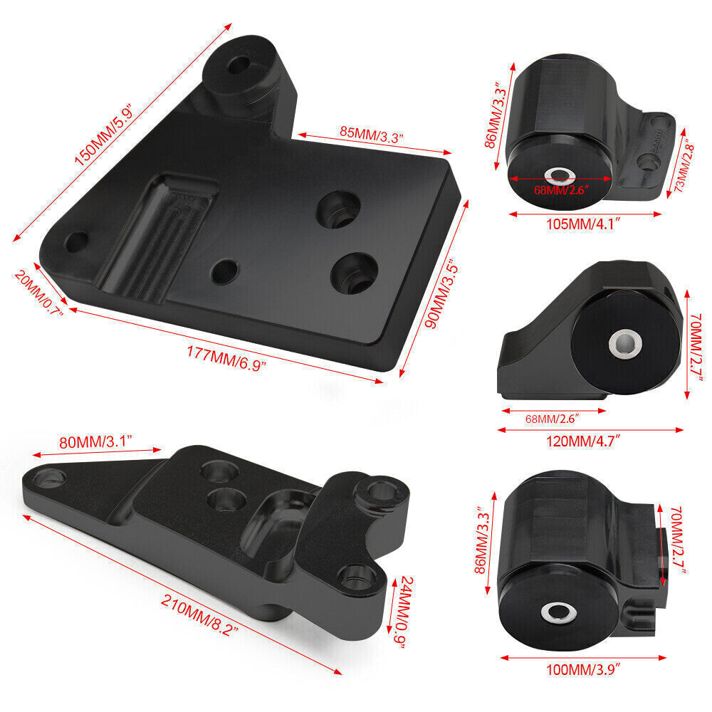 Engine Mount Bracket Kit For K-Swap EK Chassis 96-00 Civic K20 K24 K-Series
