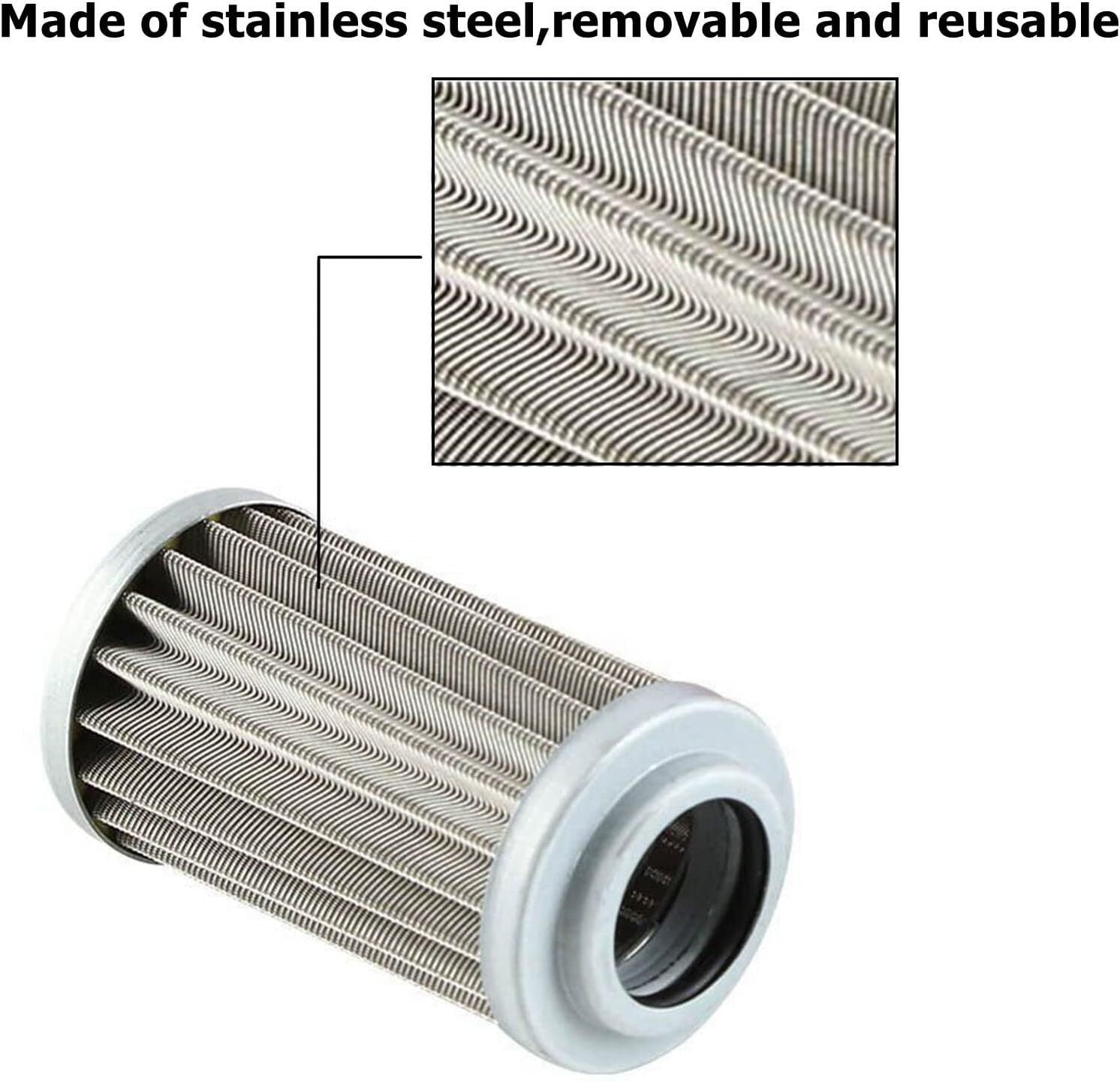 AN6 AN8 AN10 Inline Fuel Filter with Bracket Cleanable 30 Micron Universal Red