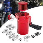 Universal Oil Catch Can Kit Red Baffled Reservoir with Breather Filter US STOCK
