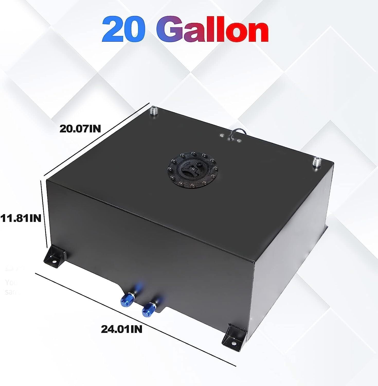 20 GALLON/78L ALUMINUM FUEL CELL TANK+FEED LINE KIT+PRESSURE REGULATOR