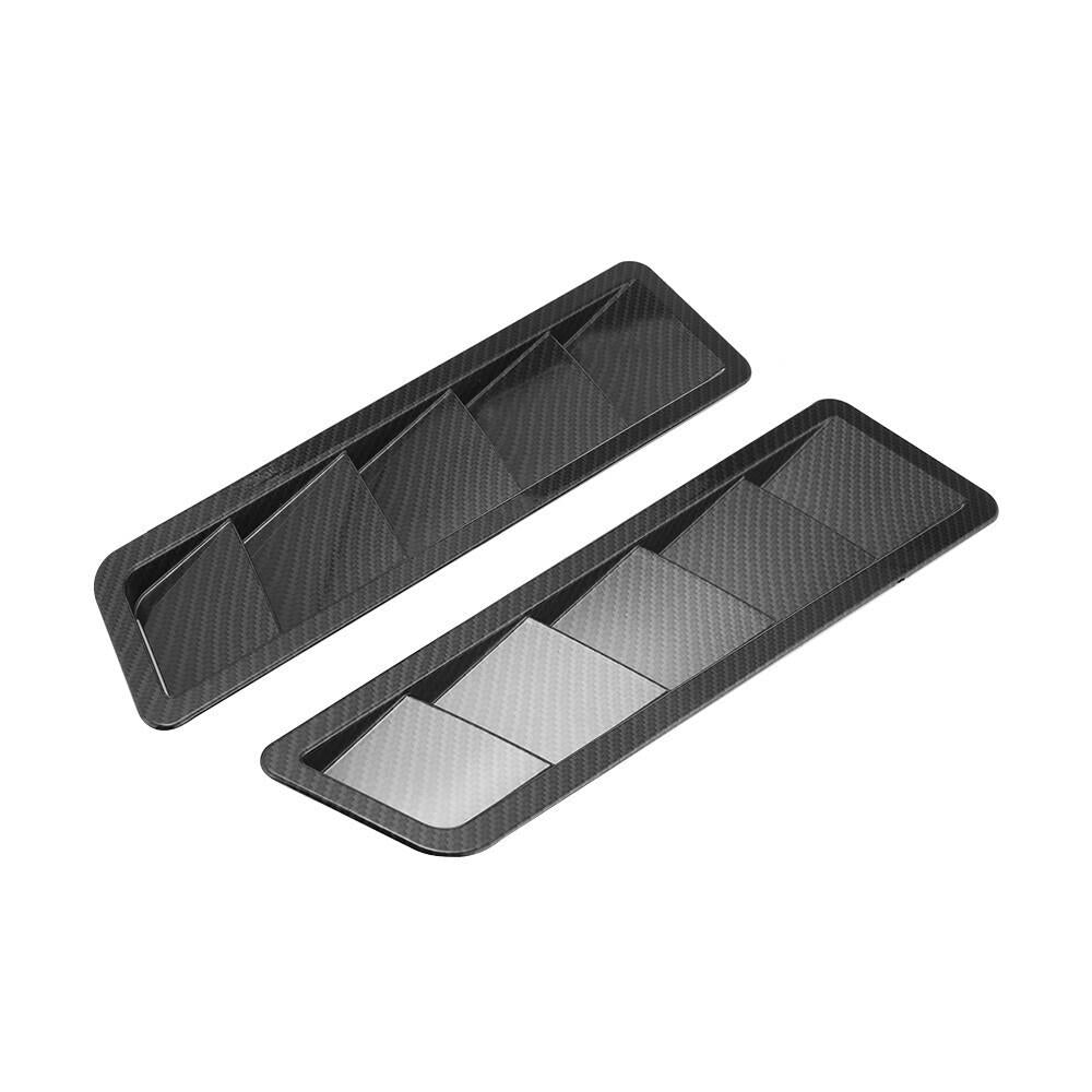 1 Pair Car Bonnet Louver Hood Air Vent Grille Panel Scoop Carbon Fiber Universal