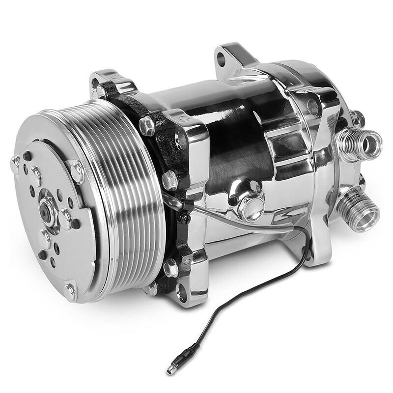 A/C Compressor  Fit for Sanden 508 Style 8-Groove Serpentine Belt HC5004C Sliver